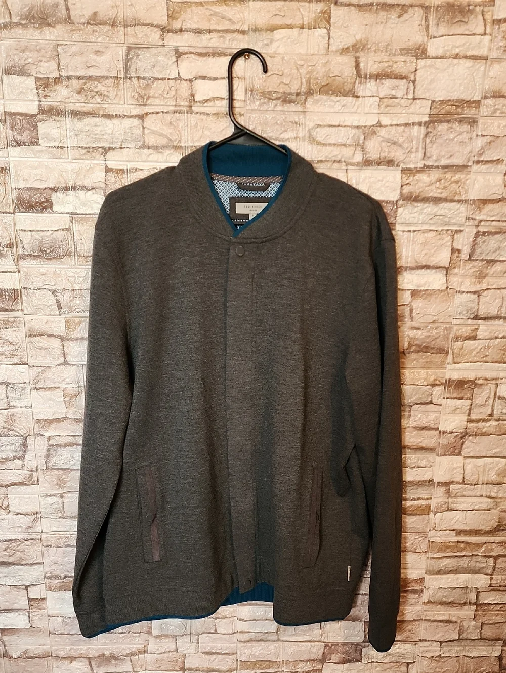 Ted Baker London Full Zip Dark Gray Sweatshirt Jacket